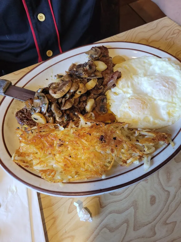 Rib Eye Added Saute Mushrooms and Garlic